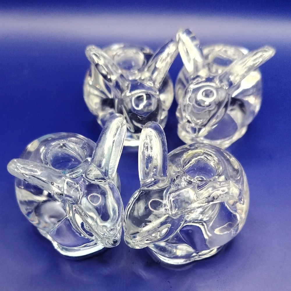 Crystal Clear Glass Rabbit Figurines Set - Picture 8 of 8